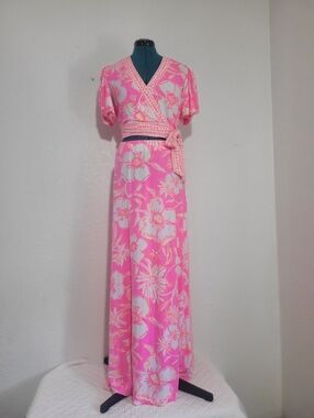 Lilly Pulitzer Sailynn 2 Piece Crop Top Beach Summer Maxi Skirt Set Sz Medium